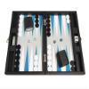 13-inch Premium Backgammon Set - Travel Size - Black Board, White and Astral Blue Points view 3