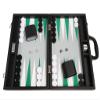 16-inch Premium Backgammon Set - Medium Size - Black Board, White and Green Points view 3