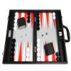 16-inch Premium Backgammon Set - Medium Size - Black Board, White and Scarlet Red Points view 3