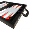 16-inch Premium Backgammon Set - Medium Size - Black Board, White and Scarlet Red Points view 4