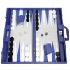 19-inch Premium Backgammon Set - Large Size - Indigo Blue Board, White and Navy Blue Points view 1