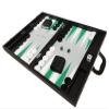 19-inch Premium Backgammon Set - Large Size - Black Board, White and Green Points view 3