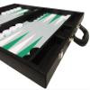 19-inch Premium Backgammon Set - Large Size - Black Board, White and Green Points view 4