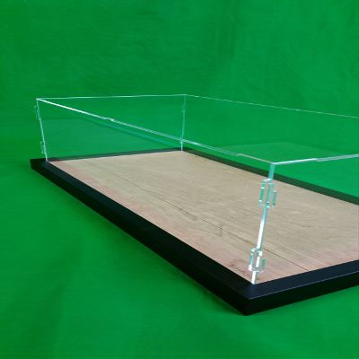 15 x 15 x 26 Inch Table Top Clear Acrylic Display Case for Dolls with LED lightings Black Frame