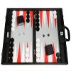 19-inch Premium Backgammon Set - Large Size - Black Board, White and Scarlet Red Points view 1