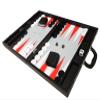 19-inch Premium Backgammon Set - Large Size - Black Board, White and Scarlet Red Points view 3