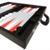 19-inch Premium Backgammon Set - Large Size - Black Board, White and Scarlet Red Points view 4
