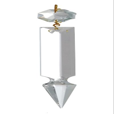 B&P Lamp Spear Type, Nickel Pin 4 Inch (100MM) Uncut Crystal Chandelier Light Replacement Pendant Prism