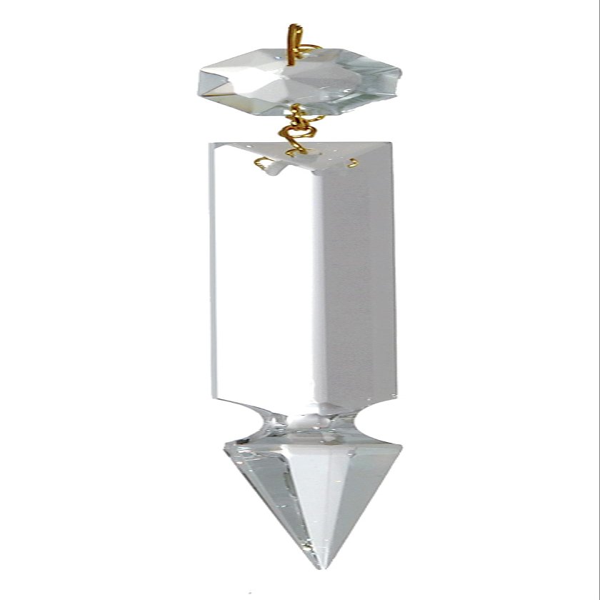 B&P Lamp Spear Type, Nickel Pin 4 Inch (100MM) Uncut Crystal Chandelier Light Replacement Pendant Prism