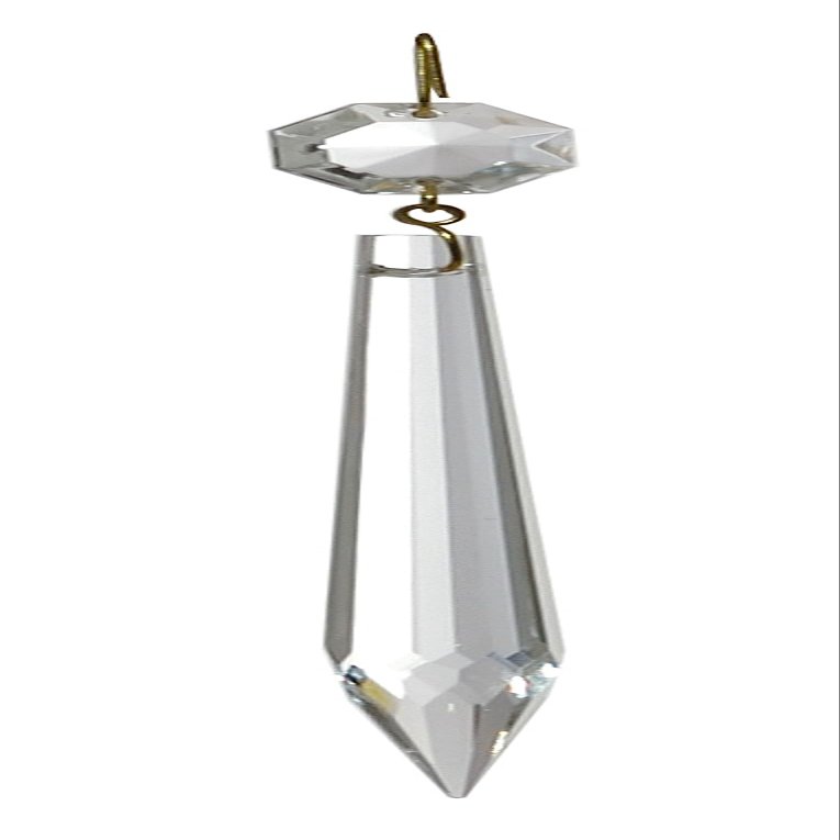 B&P Lamp 4" (100mm) French U-Drop Prism, Brass pin