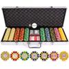 Versa Games Poker Chips - Clay Poker Chips Set - 13.5g 500 Piece Stripe Suited Poker Set with Numbers Denomination - Poker Set Case view 1