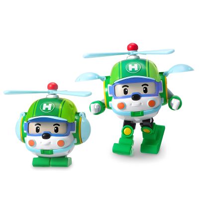 Robocar Poli 4" Transforming Robot - Helly Transforming Helicopter Action Rescue Toy Figure, STEM Educational Gift for Toddlers and Kids Age 1+