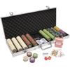 500 Count 'The Mint' Poker Chips in Aluminum Carrying Case, 13.5g Clay Composite Chips Deluxe Set w/ 2 Playing Card Decks, Dealer Button, & 5 Dice by Claysmith Gaming view 2