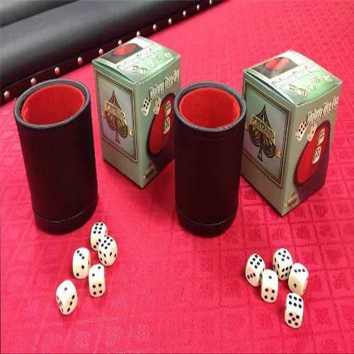 2 VEGAS GAMING SUPPLIES DELUXE Bar Style DICE CUPS With 5 Dice EACH