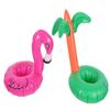 24 Pack Tropical Inflatable Drink Float - 2 Assorted - Flamingo and Palm Tree view 1