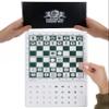 WE Games Mini Magnetic Travel Chess Set  10-Inch Foldable Board with Durable Vinyl Pieces & Extra Queens Indoor & Outdoor Magnetic Chess Game - White Logo view 1