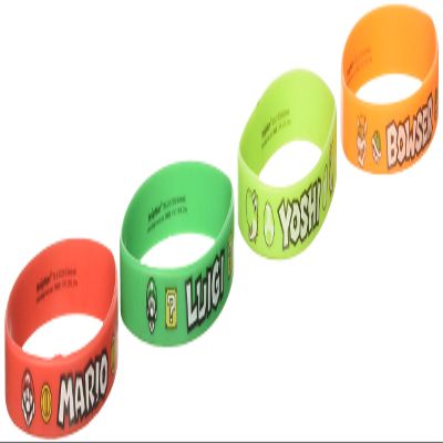 amscan Super Mario Brothers Rubber Bracelets, Party Favor, Multi Color, 2 1/2" x 7/16" (396608)