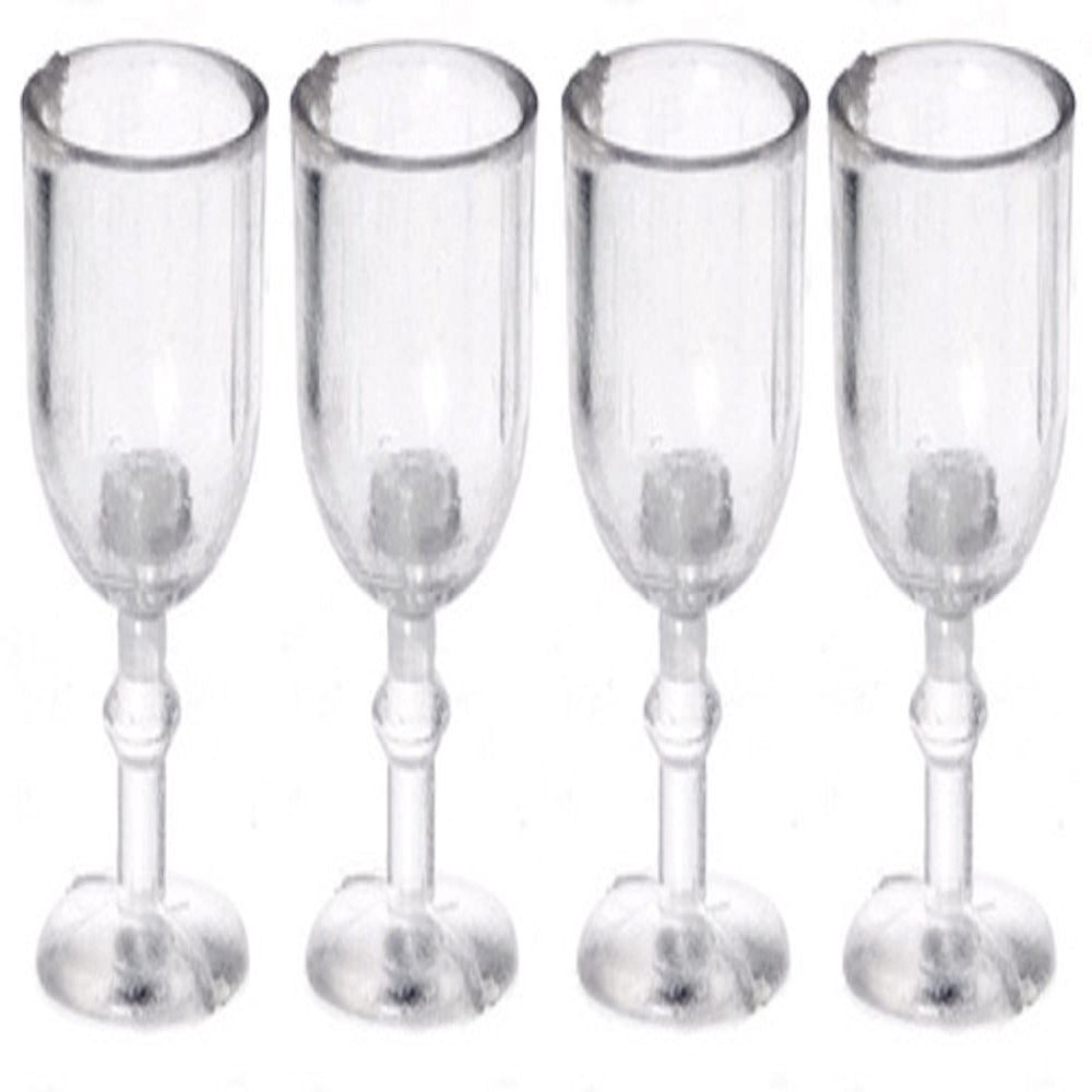 1:12 Scale 4 Pc Clear Empty Stemware Set #Fa40319