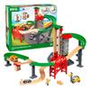 BRIO World Lift & Load Warehouse Set - 32-Piece Wood Train Set - Works with All Wooden Railway Sets - Includes 4-Level Elevator, Vehicles, Tracks & Full Station - MESH Accredited for Ages 3+ view 1