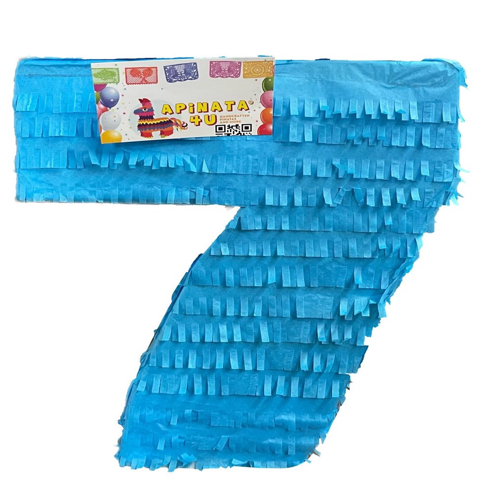 20" Tal Number Seven Pinata Blue Color Seventh Birthday