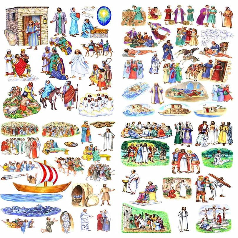 Story & Life of Jesus 13 Bible Stories Felt Figures for Flannel Board- Precut & Ready to Use!