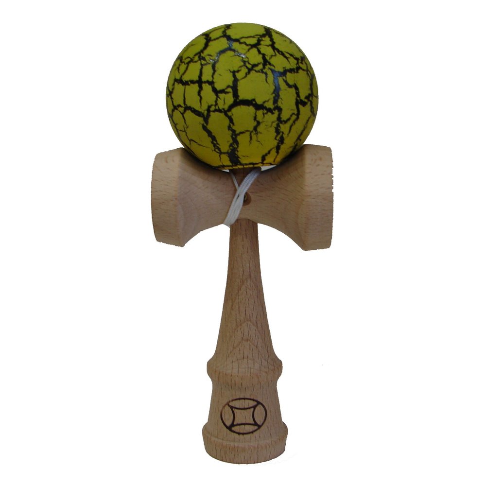 Black/Yellow Crackle Kendama