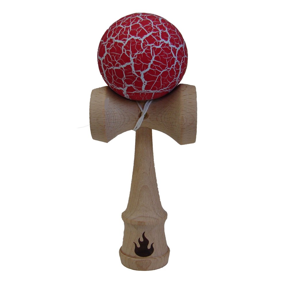 White/Red Crackle Kendama