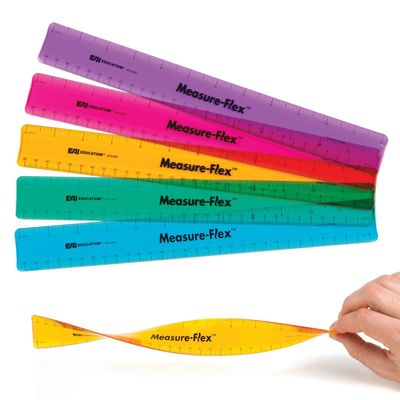 EAI Education 12" Measure-Flex Ruler: Assorted Colors - Set of 10