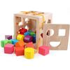 QZMTOY Shape Sorter Toys with 19 Shape Blocks, Classic Wooden Toys for Toddlers Kids, Gift for Girls Boys 2-4 (Natural Solid Wood) view 2