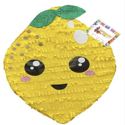 17" Tall Lemon Piata Yellow Color Citrus Themed Birthday Party, Too Sweet Party Decoration Summer