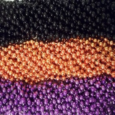 36 Halloween Treats Mardi Gras Beads Purple Black Orange Necklaces