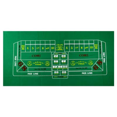 Craps Table Top Felt Layout - 36" x 72" Rectangle Las Vegas Style Green Casino Poker Table Cover Mat, Great for Poker Game Night Events Theme Party Fundraisers & Gatherings