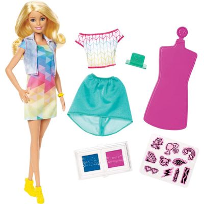 Barbie FRP05 Crayola Stamp Fashions Set Blonde, Multicolor