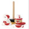 BRIO Infant & Toddler 30230 - Stacking Clown - 60th Anniversary Edition - 9 Piece Wood Stacking Toy for Kids Ages 1 and Up, 2.75" x 2.75" x 9.5", White view 3
