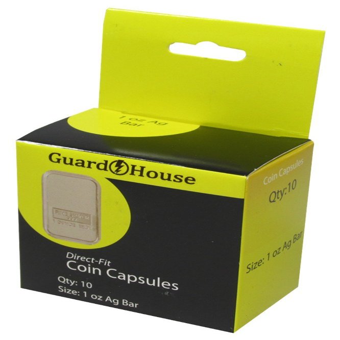 1-Oz Silver Bar Direct-Fit Coin Capsules - Retail Pack of 10