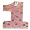 20" Tall Large Number One Pink & Gold Polka Dots Princess Theme First Birthday Party Supplies view 1