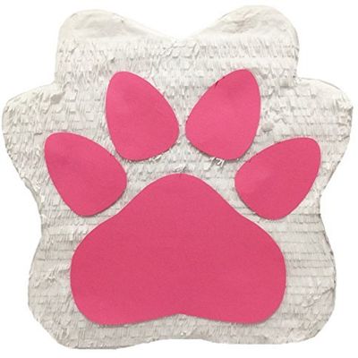17" Tall Dog Paw Pinata Puppy Birthday Party Supplies Puppy Birthday Let's Party Woof Dog Themed Animal Themed Princess White & Pink Color Purrfect