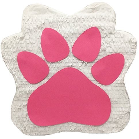 17" Tall Dog Paw Pinata Puppy Birthday Party Supplies Puppy Birthday Let's Party Woof Dog Themed Animal Themed Princess White & Pink Color Purrfect