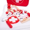 Bigjigs Toys Doctors Set for Kids - 10 Piece Wooden Doctors Set with Kids Stethoscope, Thermometer, Medicine & More in Colourful Doctors Case - Ideal for Pretend Play & Role Play view 3