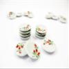 10x20mm Red Orchid Flower Paint Plate Dish Dollhouse Miniature Ceramic 13209 view 3