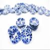 10x20mm Blue Spot Flower Hand Paint Plate Dish Dollhouse Miniature Ceramic 13212 view 3