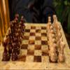 15 Inches Dark and Light Brown Weighted Chess Set - Unique Chess Set with 32 Chess Pieces - Large Marble Chess Set Ideal for Home Dcor - Best Tournament Chess Set & Home dcor Gifts view 2