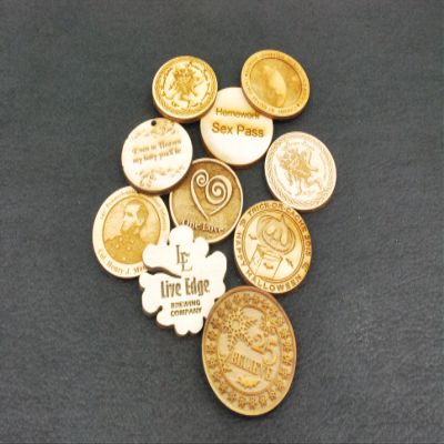 100 Two-Sided Custom Tokens - Laser Engraved