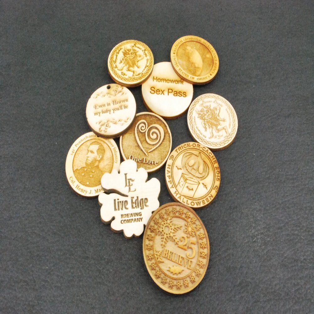 100 Two-Sided Custom Tokens - Laser Engraved