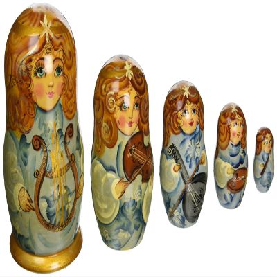 Music Angel 5-Nest Matreshka Stacking Dolls Set - 130110 by G.DeBrekht