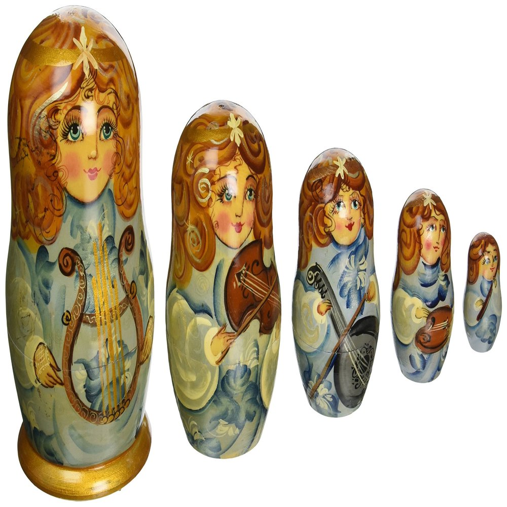 Music Angel 5-Nest Matreshka Stacking Dolls Set - 130110 by G.DeBrekht