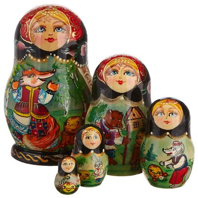 5 Piece Gingerbread Matreshka Nesting Doll - 120051 by G.DeBrekht