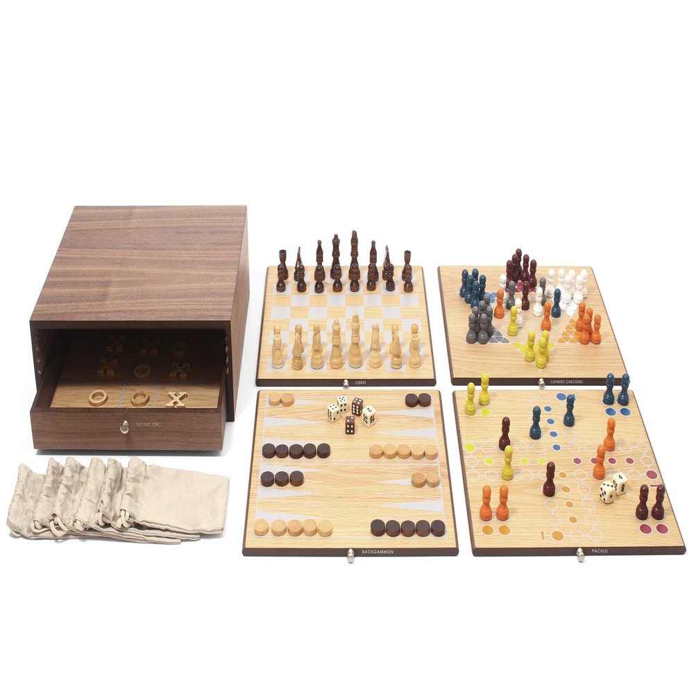 Swing Design Collector's Edition 5-in-1 Game Set with Walnut & Oak Finish