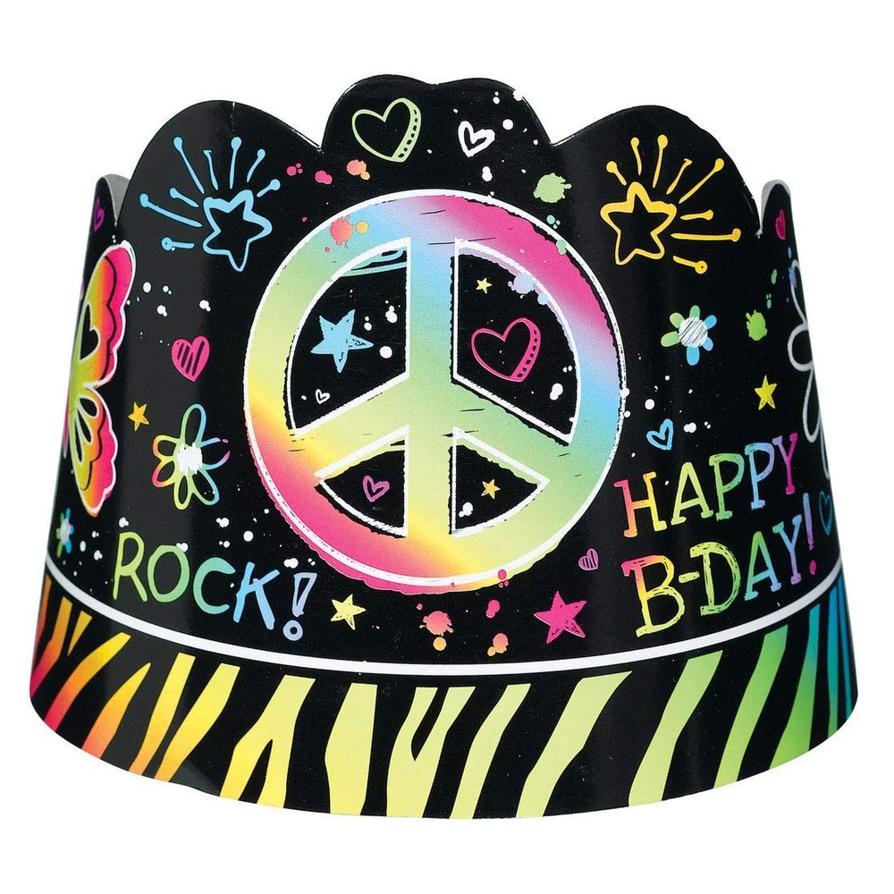 Amscan Neon Doodle Tiara, 8 1/2" x 6 1/2", Multicolor
