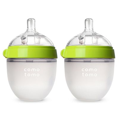 Comotomo Baby Bottle Double Pack, Green, 5oz